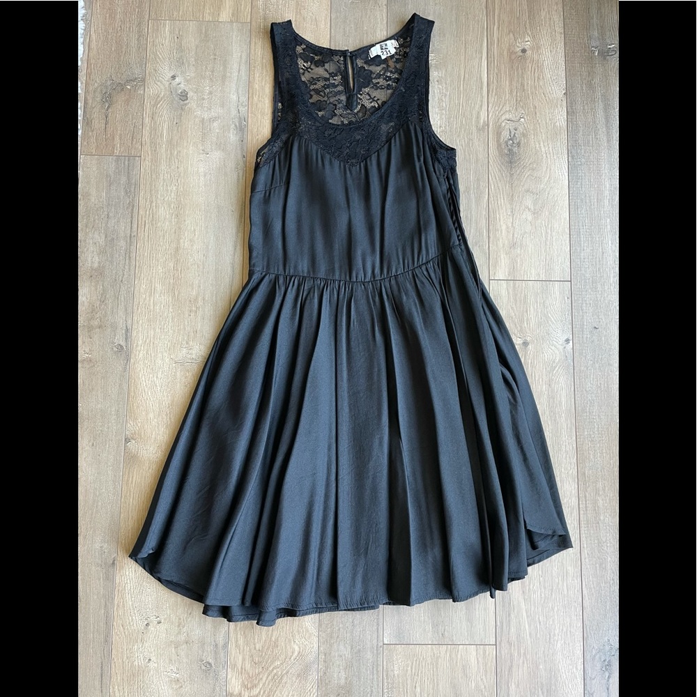 Black Rayon and Lace Dress